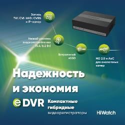 Гибридные регистраторы HiWatch eDVR: простое, надежное и экономичное решение для записи